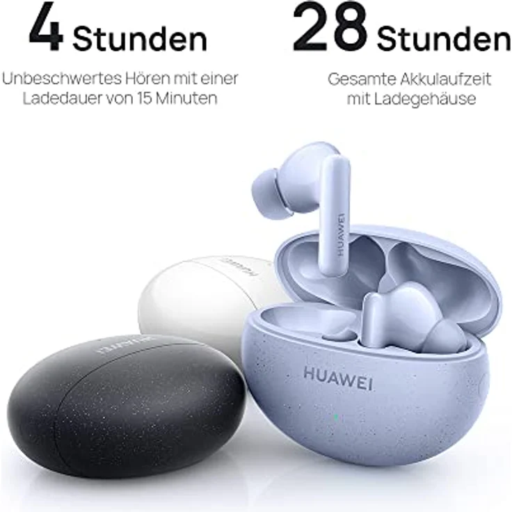 HUAWEI FreeBuds 5i Kabellose Kopfhörer, TWS Bluetooth Kopfhörer, Hi-Res Sound, Multi-Modus Geräuschunterdrückung, 28 Std. Akkulaufzeit, Wasserdichtigkeit, Isle Blue – Bild 3