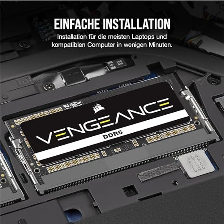 Corsair Vengeance SODIMM DDR5 RAM 48GB 5600MHz CL48-48-48-90 1.10V Intel XMP 3.0 Laptop-Speicher Schwarz, Kompatibel mit Intel 13th or 14th Gen Mobile-CPUs – Bild 5