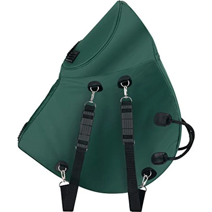 Classic Cantabile PHT-1 Tasche für Parforcehorn - Softbag für einwindige Hörner, wasserabweisendes Material, große Außentasche, abnehmbare Rucksackgurte, grün – Bild 3