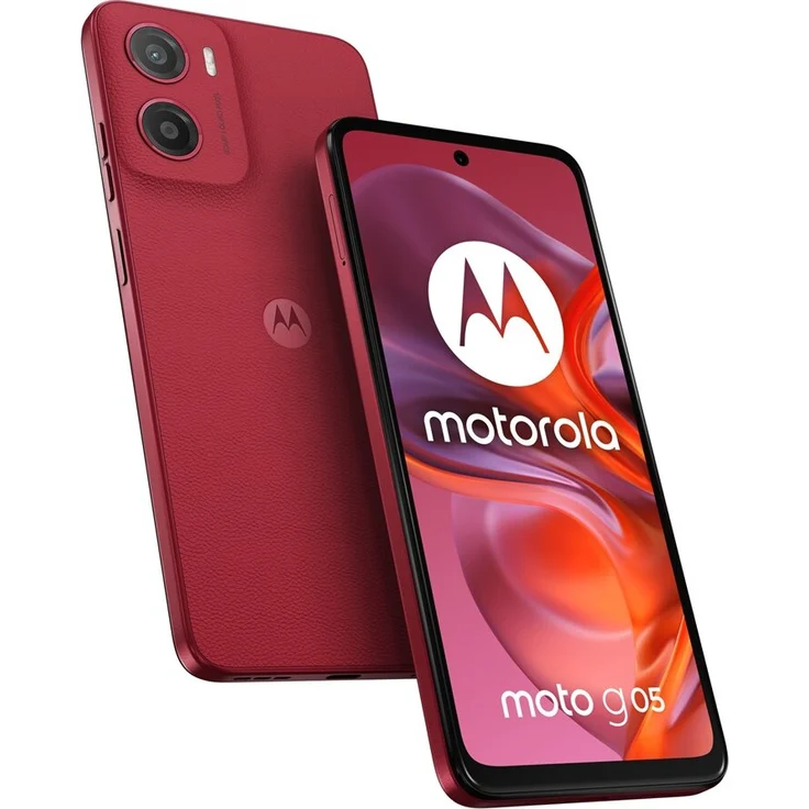 Motorola Moto G05, Smartphone mit 50 MP Kamera, 4GB RAM, 128GB Speicher, 90 Hz Display, Akkukapazität 5200 mAh, Pflaumenrot