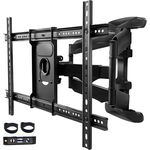 MK-Digital TV-Wandhalterung für 40-75 Zoll (100-189cm) Bildschirme bis zu 45kg Max VESA 600x400mm, LCD, LED Fernseher Wandhalterung Schwenkbar, Neigbar, Universal TV Halterung für Flach und Curved TV - Schwarz