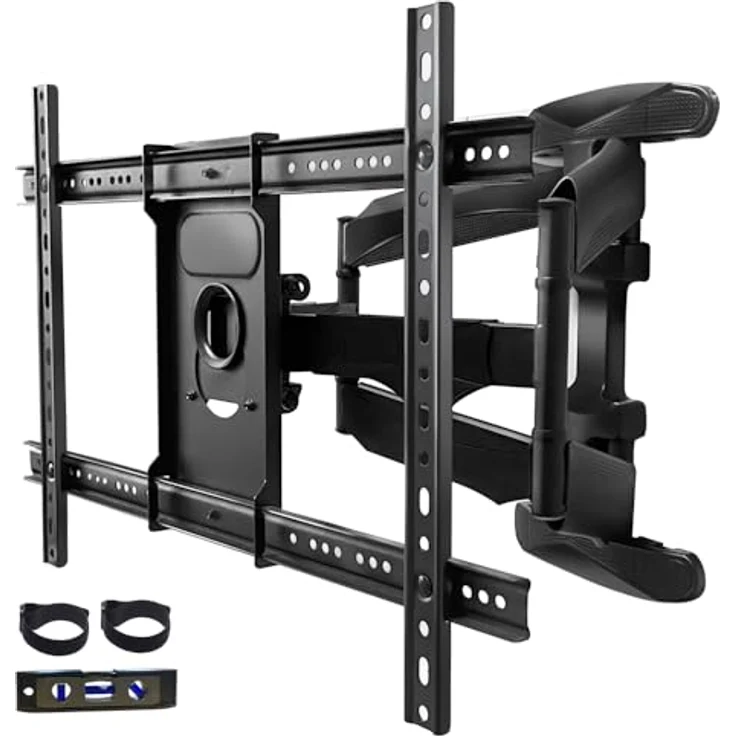 MK-Digital TV-Wandhalterung für 40-75 Zoll (100-189cm) Bildschirme bis zu 45kg Max VESA 600x400mm, LCD, LED Fernseher Wandhalterung Schwenkbar, Neigbar, Universal TV Halterung für Flach und Curved TV - Schwarz – Bild 1