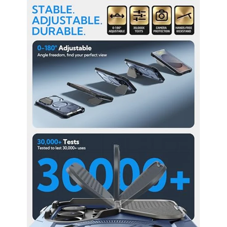 i-Blason Armorbox für Samsung Galaxy S25 Ultra Hülle Magsafe mit Kameraschutz Bumper Case 360 Grad Handyhülle Robust Schutzhülle mit Displayschutz und Ständer für Galaxy S25 Ultra 2025 (Blau) – Bild 5