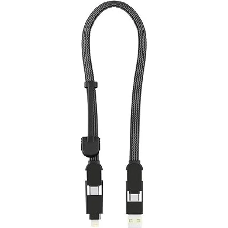 Rolling Square inCharge XL 30 cm, Ladekabel, USB/Mikro-USB/Lightning, schwarz – Bild 1