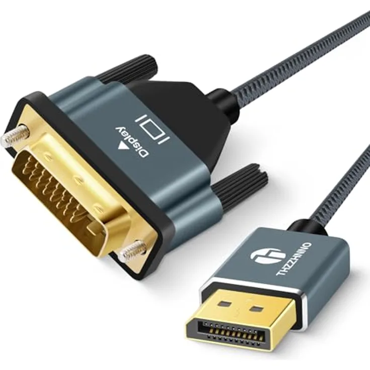 DisplayPort DVI Kabel, 20pol Displayport St. / 18+1pol DVI-D St., 1,8 m Zum Anschluss eines Monitors oder Beamers mit DVI Anschluss an ein Notebook mit DisplayPort (128211)