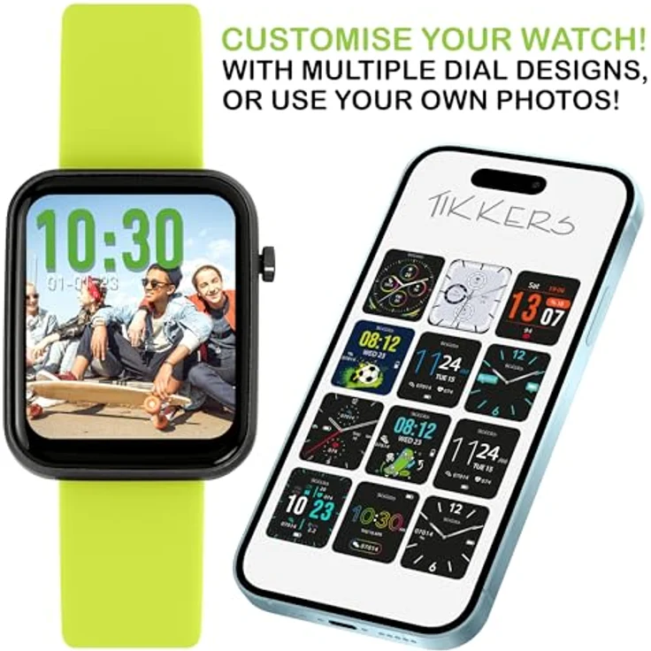 Tikkers Tikkers Smart Watch Serie 13 Silikonband Smartwatch Set, mit geschlossener Akustik – Bild 3