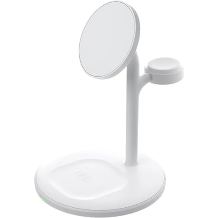 Green Cell Greencell MagScape Induktiver Ladeständer 3-in-1 MagSafe für iPhone, Apple Watch, AirPods - Weiß, 15W Schnellladung, hüllenfreundlich – Bild 1