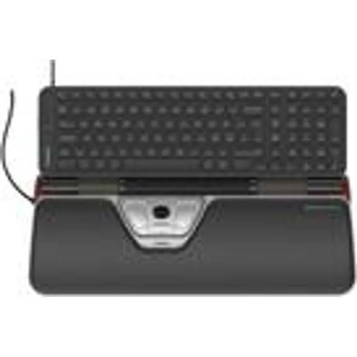 Contour Design RollerMouse Red Plus & Balance, Kabelgebundenes Tastatur-Maus-Set, USB-C, QWERTY, Pan-Nordic, Schwarz