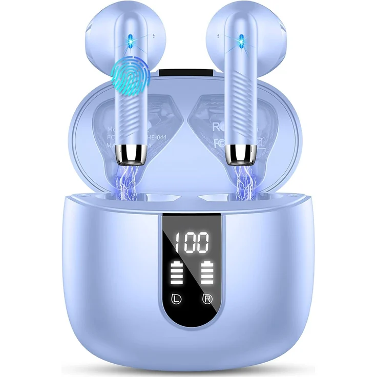Drsaec Bluetooth Kopfhörer In-Ear, 4 Mikrofone, ENC Noise Cancelling, 48h Akku, IP7 Wasserdicht, LED Display, Wireless Earbuds mit USB-C Schnellladung