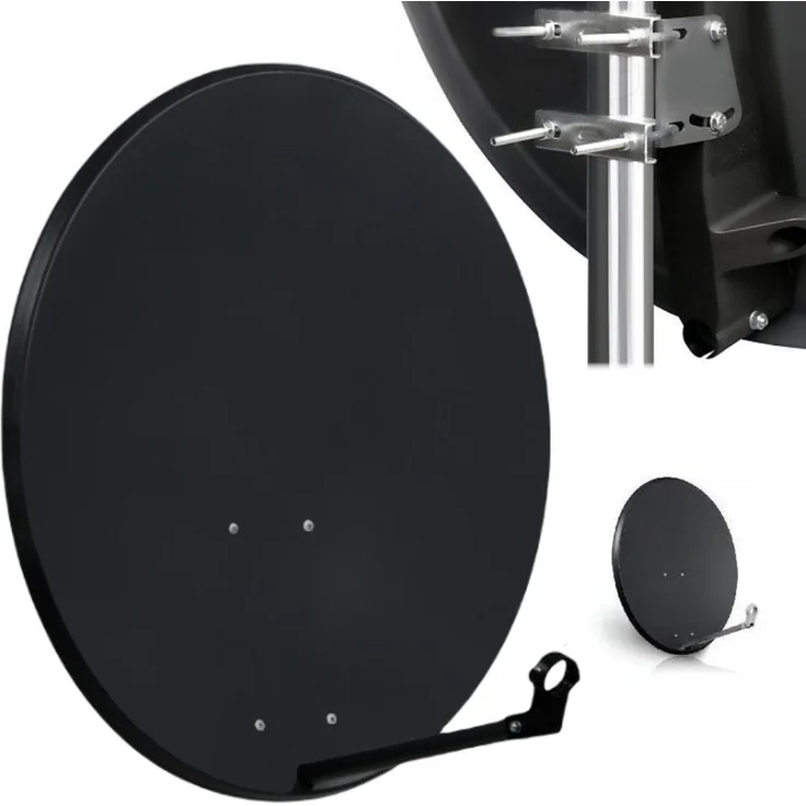 CORAB COR-800SAE-C Satellitenschüssel 80 cm, Stahl, dunkel, 37,4 dB Energiegewinn, 10,7–12,75 GHz