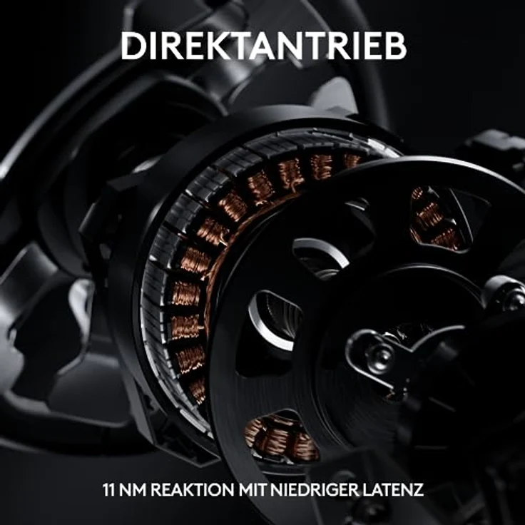 Logitech G PRO Rennlenkrad für PC, Direktantrieb 11 Nm, TRUEFORCE Force Feedback, magnetische Schaltwippen, Doppelkupplung, OLED-Display, Schnellentriegelung, PRO Tastenlayout - Schwarz – Bild 2