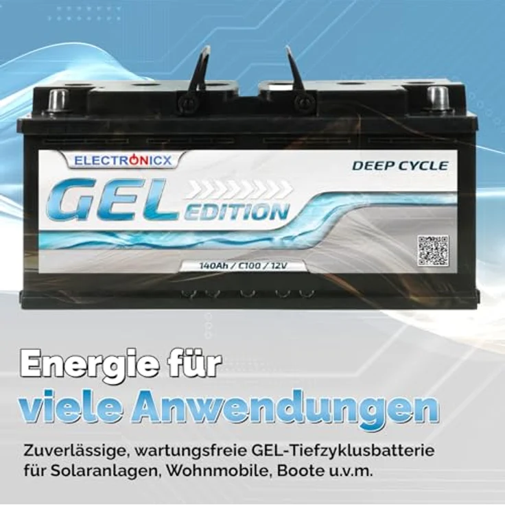 Electronicx Gel Batterie 140 AH 12V, wartungsfreie Solarbatterie für Wohnmobil und Boot, stoßfest und langlebig – Bild 3