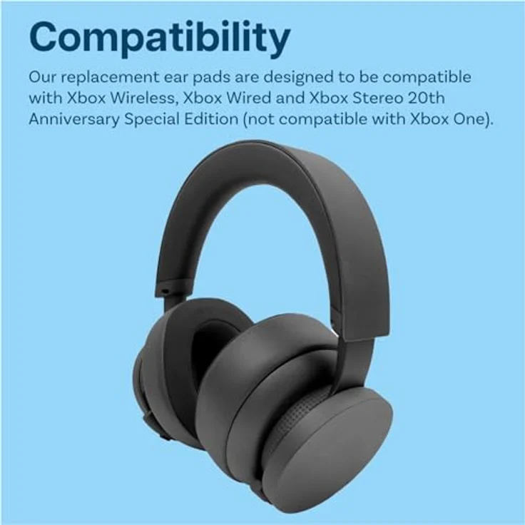 MMOBIEL Ersatz Ohrpolster für Xbox Wireless, Wired und Xbox Stereo 20th Anniversary Special Edition, Kühlgel für erhöhte Geräuschisolierung, Schwarz – Bild 4