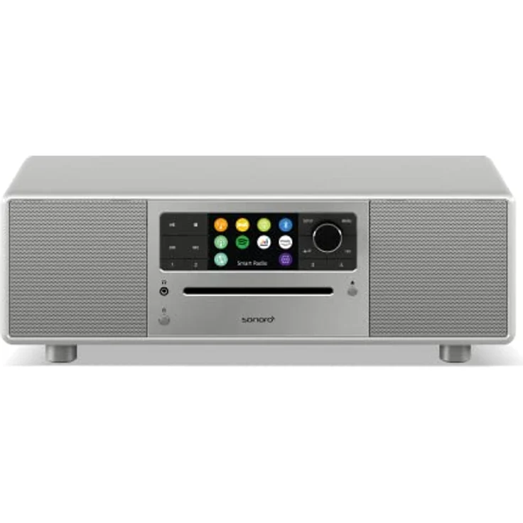 sonoro Prestige Kompaktanlage mit CD Player, Bluetooth und Internetradio (UKW, WLAN, DAB Plus, Spotify, Amazon, Deezer) Silber – Bild 1