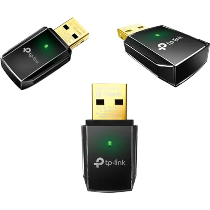 TP-Link Archer T2U AC600 USB WLAN Stick Adapter, Dualband 433MBit/s 5GHz & 200MBit/s 2,4GHz, WPA/WPA2, Unterstützung für Windows & Mac, schwarz/Gold – Bild 2