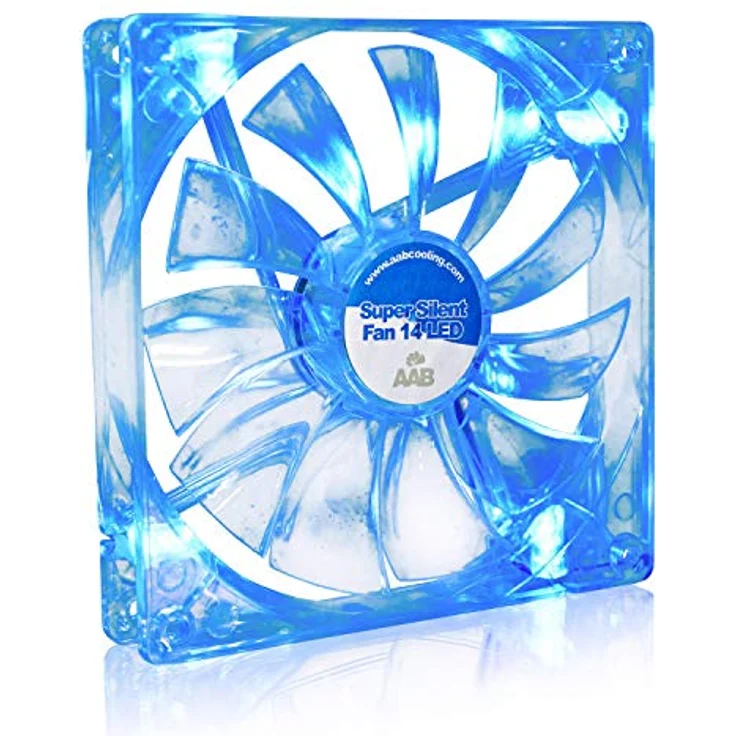 AAB Cooling Super Silent Fan 14 Blue LED - 140mm leise und effizient Gehäuselüfter mit 4 Anti-Vibrations-Pads und blauer LED – Bild 2