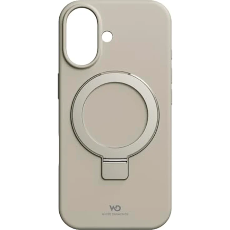 White Diamonds Mag Urban Stand Case für Apple iPhone 17, Silikon-Schutzhülle mit MagSafe, beige, rutschfester Griff und Ständerfunktion – Bild 2