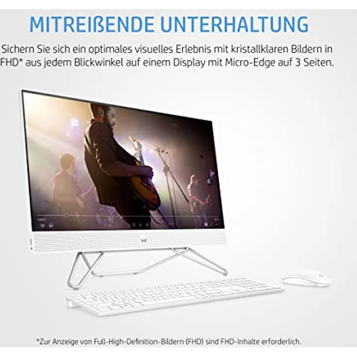 HP All in One PC | 23,8" FHD-Display | Intel Pentium J5040 | 8 GB DDR4 RAM | 256 GB SSD | Intel UHD-Grafikkarte 605 | QWERTZ Tastatur | Windows 11 Home | Starry White – Bild 5