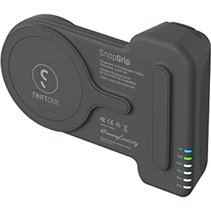 ShiftCam SnapGrip – Mobiler Batteriegriff mit kabellosem Auslöser – Magnetische Halterung lässt Sich an jedem Telefon befestigen – Integrierte Powerbank mit kabellosem Qi-Aufladen – Bild 3
