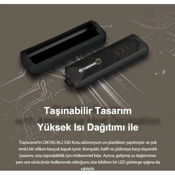 Transcend M.2 PCIe/SATA SSD Gehäuse-Kit, Ultra-schnelle Lesegeschwindigkeiten bis zu 3500 MB/s - TS-CM10G – Bild 3