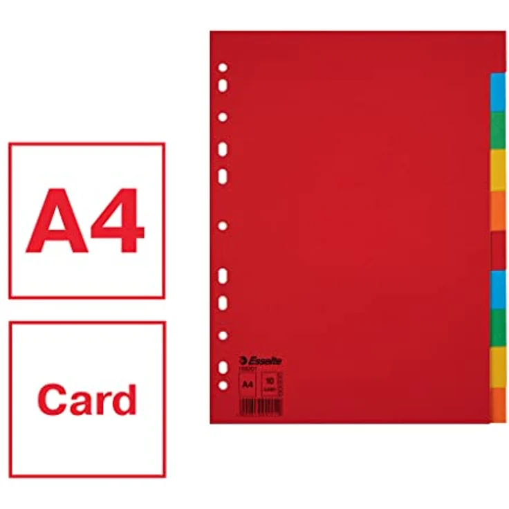 ESSELTE Aktenordner für A4, 10 Blatt, Karton, ohne Deckblatt, kräftige Farben (225x297 mm) – Bild 3