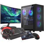 VIST Gaming PC Komplett Set Ryzen 7 5700X RTX 4060 32GB SSD 1TB WiFi 27" W11 - Gaming PC mit AMD Ryzen 7 5700X, NVIDIA GeForce RTX 4060 und schneller SSD 1TB