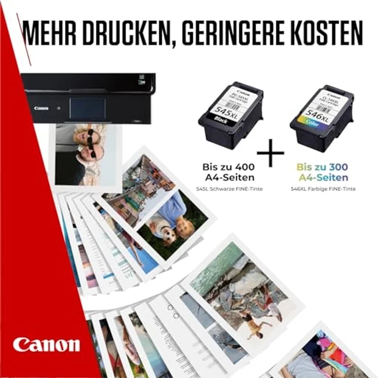 Canon PG-545XL/CL-546XL Tintenpatrone, hohe Reichweite in Schwarz und Farbe, inkl. Fotopapier Value Pack – Bild 5