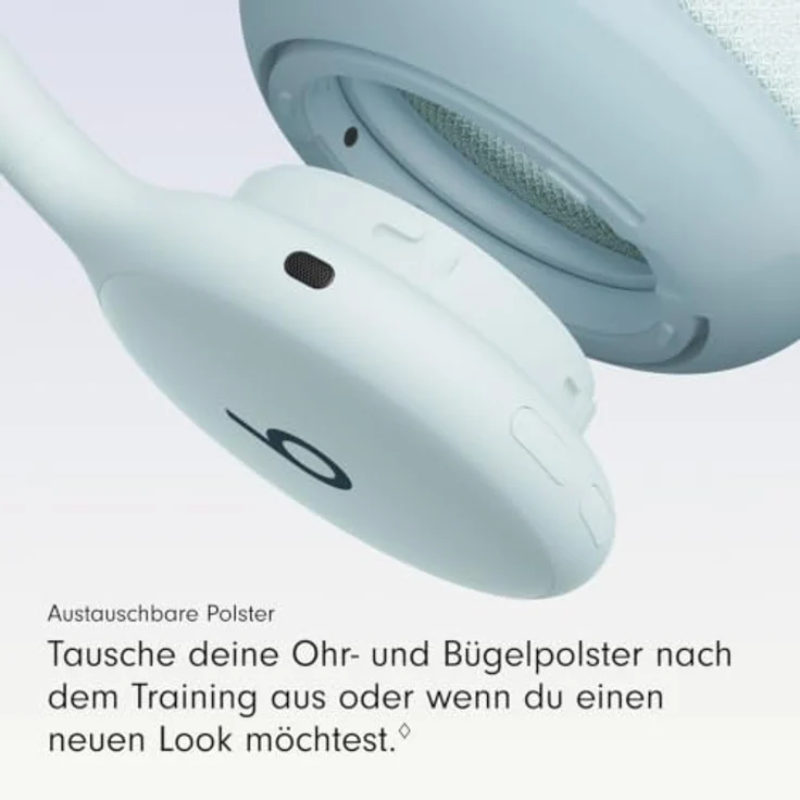 Beats 360, Over-Ear Kopfhörer mit austauschbaren Polstern, schweiß- und wasserbeständig, Geräuschunterdrückung, in Himmelblau mit Performance-Polstern aus Strickgewebe – Bild 3
