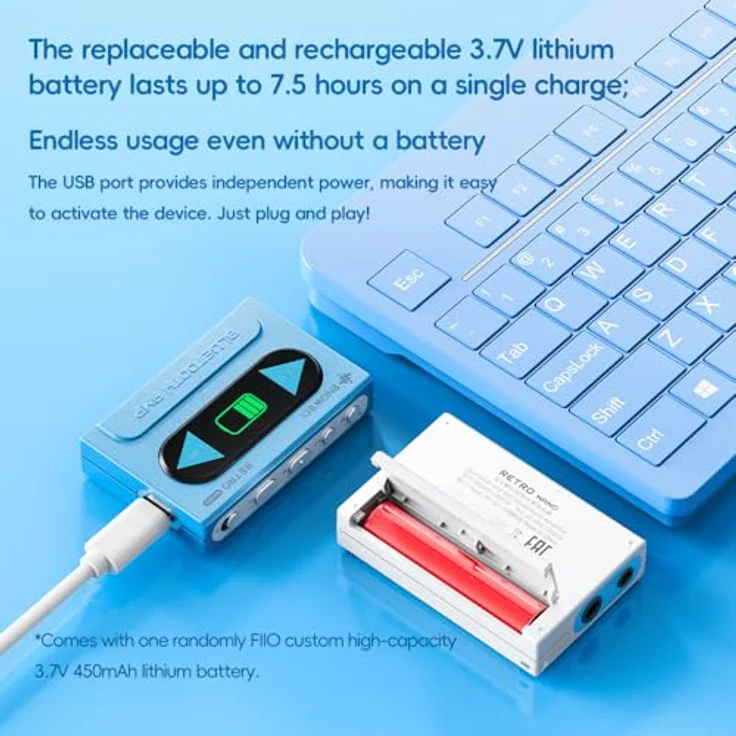 FiiO Snowsky Retro Nano, Kompakter Kopfhörerverstärker mit 32-Bit/384 kHz Unterstützung, Blau – Bild 8