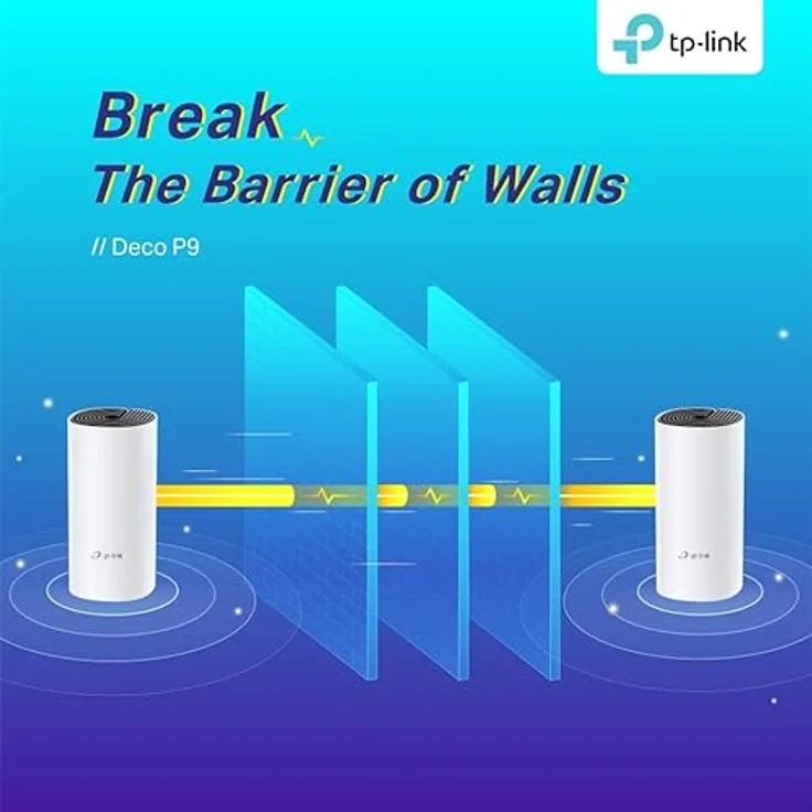 TP-Link Deco P9 Powerline WLAN Mesh Set (Dualband 1200Mbit-s + HomePlug 1000Mbit-s, Reichweite bis zu 560m², Qualcomm Core, 6xGigabit-Ports, kompatibel mit Amazon Alexa, Schnellinstallation) weiß – Bild 5
