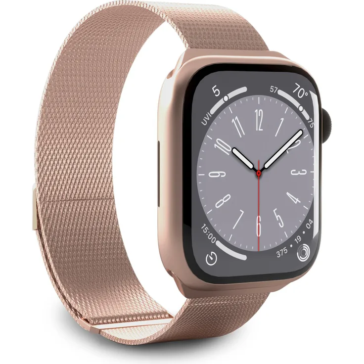 Puro Milanese Magnetic Band - Edelstahl Uhrenarmband für Apple Watch 38/40/41 mm (różowe złoto) - Rosa