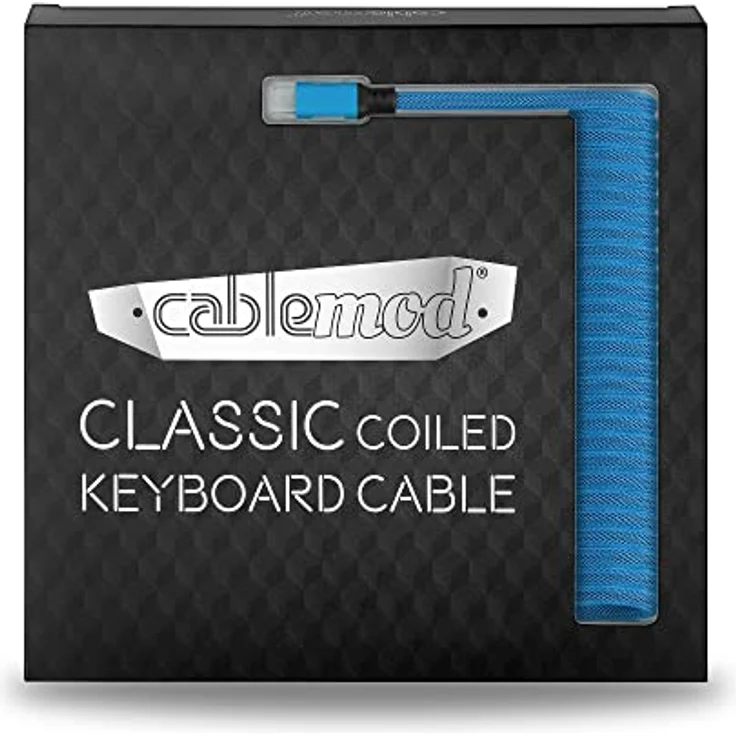 CableMod Classic Coiled Keyboard Cable - Spiralkabel für Tastatur USB C auf USB Typ A - Gaming Tastaturkabel 1,5m Lange - Hohe Lebensdauer - Blau – Bild 4