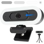 VIZOLINK W4LS HD Webcam 2K/1080P mit Ring-Beleuchtung, Autofokus, Stereo-Mikrofon, Lichtkorrektur, Plug&Play, 65° Ansicht für Streaming und Videokonferenzen