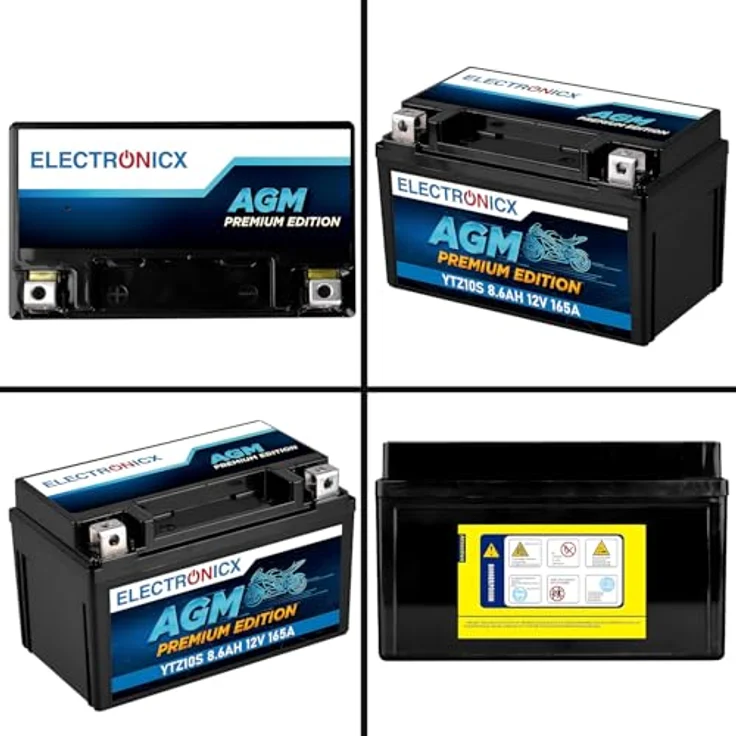 Electronicx YTZ10S AGM Motorradbatterie 9Ah 12V - wartungsfrei, rüttelfest, auslaufsicher für Motorrad, Roller, Quad und ATV – Bild 9