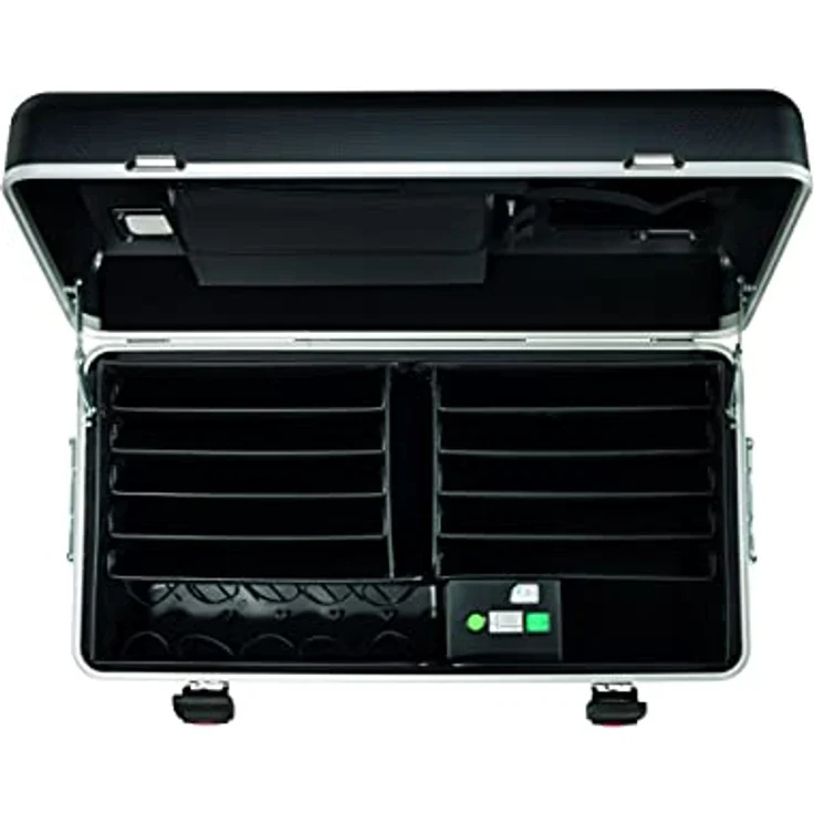 Parat ParaProject Case N10, Notebooktasche für 10 Geräte bis 15,6 Zoll, Schwarz, mit Zahlenschloss und Ladestationen – Bild 3