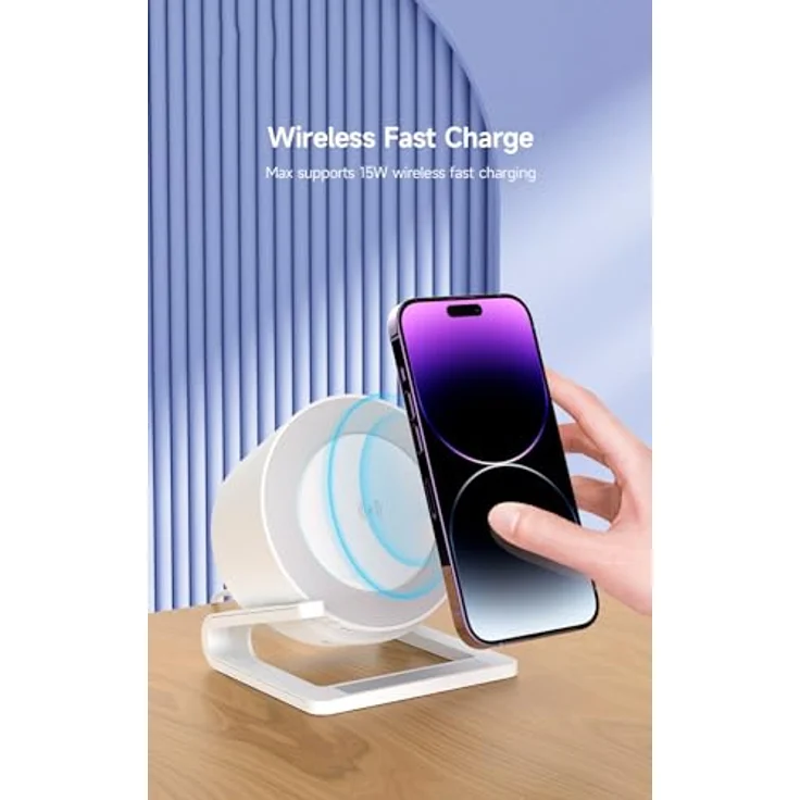 Devia Bluetooth-Lautsprecher I-M3 mit induktivem 15-W-Ladegerät und Licht, weiß – Bild 4