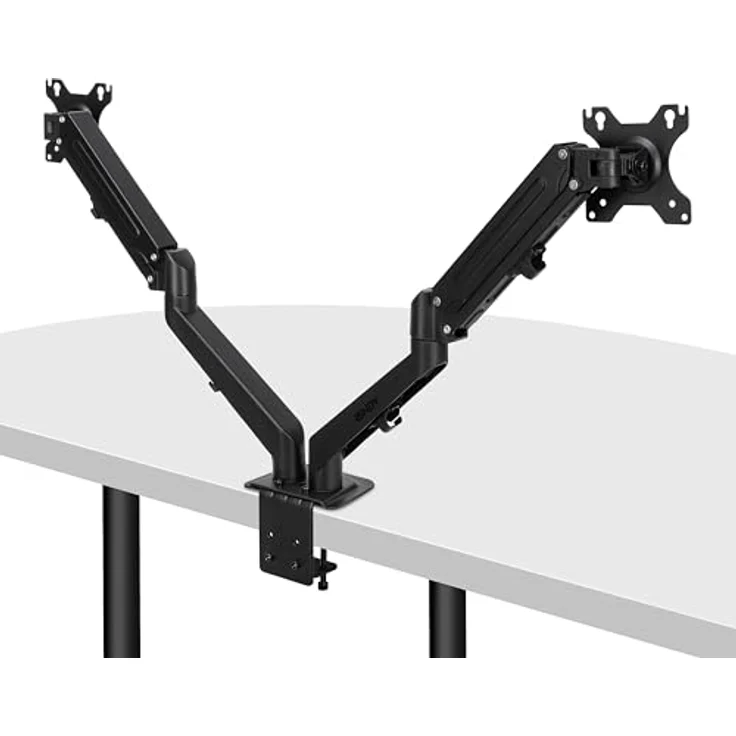 LINDY 40708 Gasfederarm für Schreibtisch, doppelte Montage, Schwarz, VESA-kompatibel mit Kabelmanagement – Bild 5