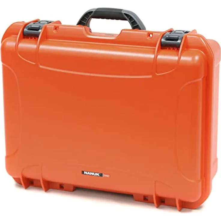 Nanuk 940 Wasserdichter Hartschalenkoffer Mit Plüschschaumeinlage - Orange, PowerClaw Verriegelungssystem, Made in Canada, Lebenslange Garantie
