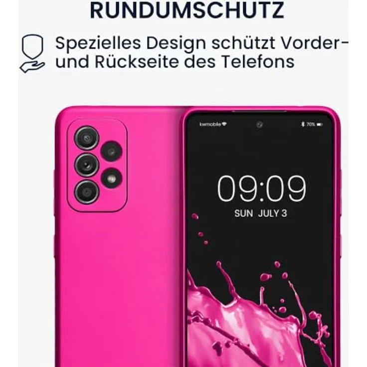 kwmobile Handyhülle für Samsung Galaxy A52 / A52 5G / A52s 5G - weiche Silikon Schutzhülle in metallic Pink, reißfest und rutschfest, präzise Ausschnitte für Kamera und Anschlüsse – Bild 5