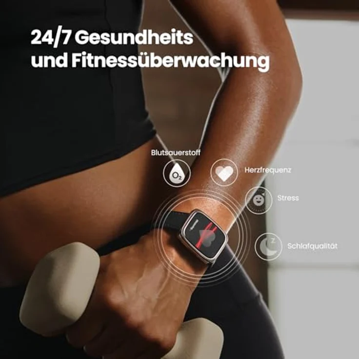 Amazfit Active 2 Square Smartwatch 1,75" AMOLED-Display, GPS, 10 Tage Akku, 160+ Sportmodi, Wasserfest, Herzfrequenz- & Schlaftracker, schwarzes Lederarmband – Bild 4