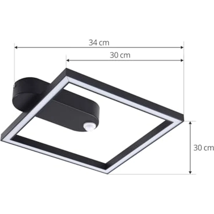 Lindby LED Deckenlampe mit Sensor Yulla Bewegungsmelder (Modern) in Schwarz - Energiesparende Deckenleuchte mit integriertem Bewegungsmelder – Bild 5