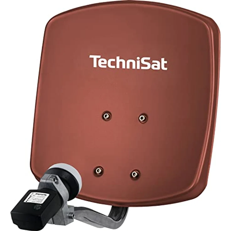 TechniSat DIGIDISH 33 – Satelliten-Schüssel für 1 Teilnehmer (33 cm kleine Sat Anlage - Komplettset mit Wandhalterung und Satfinder V/H-LNB) rot – Bild 5