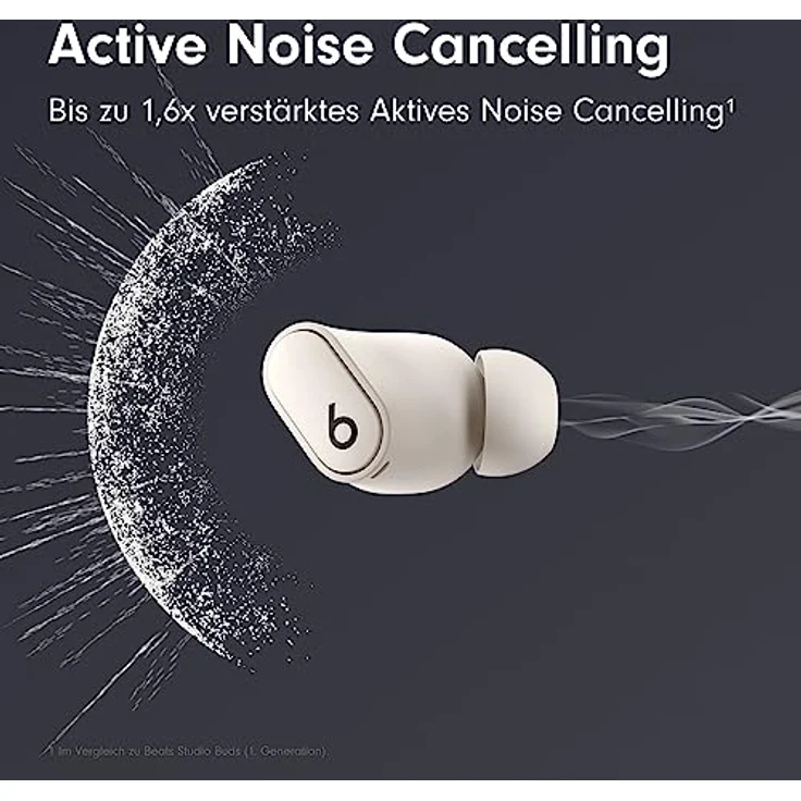 Beats Studio Buds + (2023) – Komplett kabellose Noise Cancelling In-Ear Kopfhörer, verbesserte Apple & Android Kompatibilität, eingebautes Mikrofon, Schweiß-beständige Bluetooth Kopfhörer - Cremeweiß – Bild 2