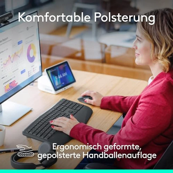 Logitech Signature Comfort Plus Combo MK880, kabelloses Tastatur-Maus-Set mit ergonomischer Handballenauflage – Bild 5