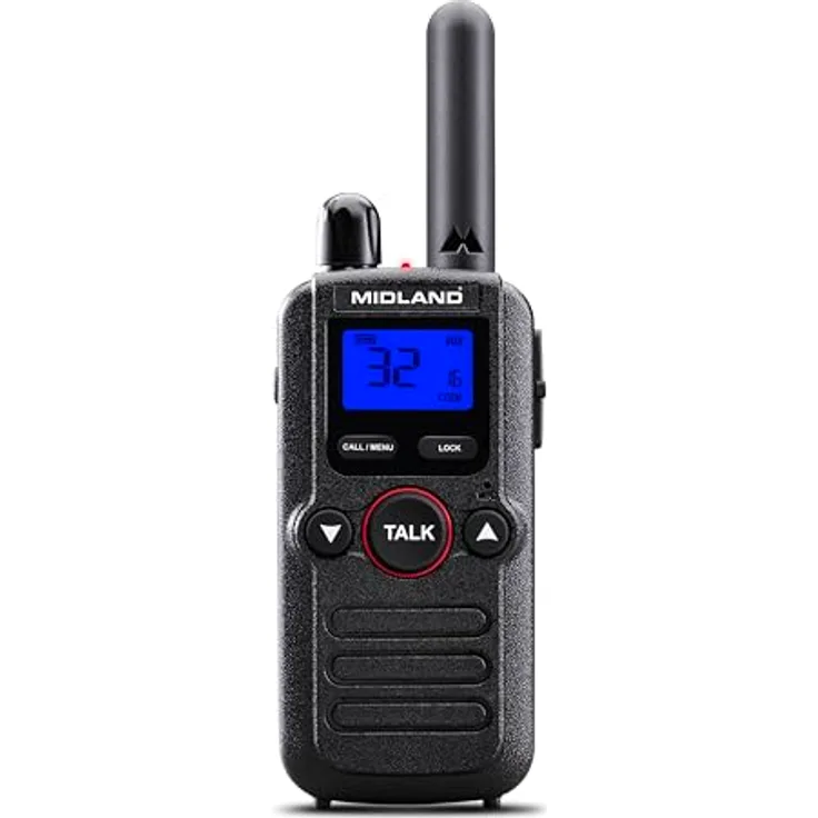 Midland BR180 Business Radio, PMR446 Handfunkgerät, äußerst leicht mit drehbarem Gürtelclip, ideal für den Einzelhandel