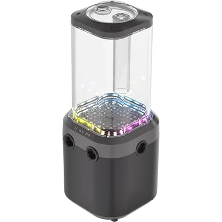 CORSAIR iCUE LINK XD6 RGB ELITE Pumpen-/Behältereinheit, FlowDrive Max-Pumpe, integrierter Temperatursensor, 22 adressierbare RGB-LEDs, Stahlgrau – Bild 1