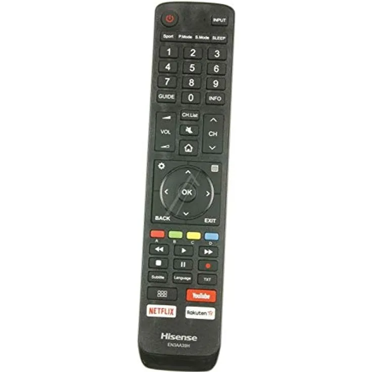 Hisense Original Fernbedienung EN3AA39H, universelle Fernbedienung für Fernseher, schwarz