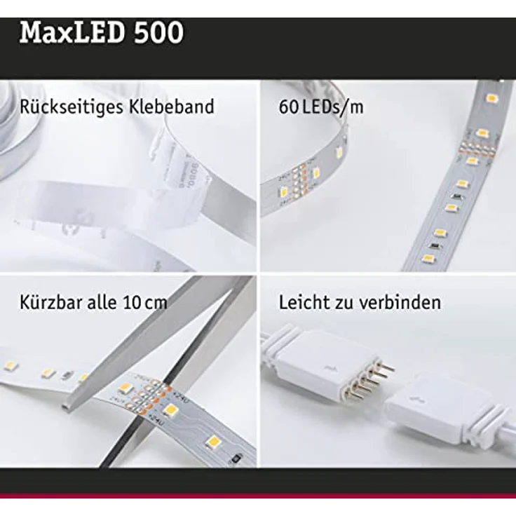Paulmann 70565 LED Stripe SmartHome MaxLED Tunable White Basisset incl. 1x47 Watt dimmbar Lichtband Silber Lichtstreifen Kunststoff LED Band 3000 K – Bild 4