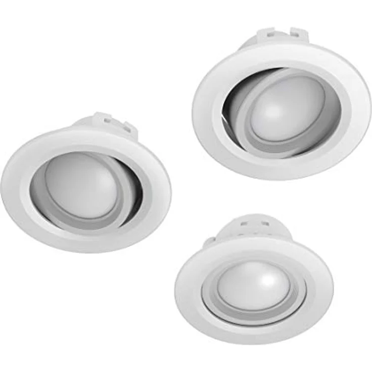 Hama WLAN LED-Einbauspot, 5W, per Sprache/App steuern, verstellbar, 3 St., Weiß – Bild 1