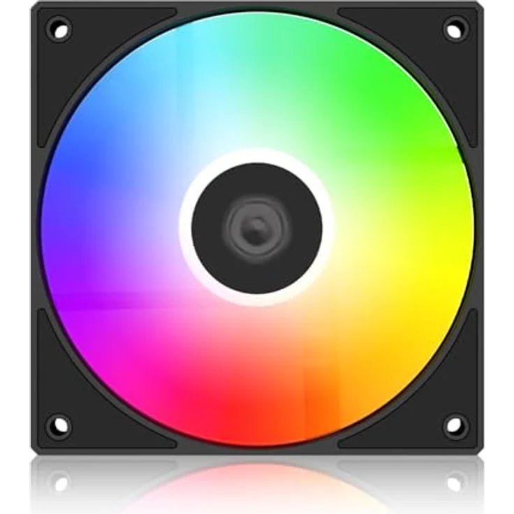 ID-Cooling AS-120-ARGB-K TRIO, 120mm Gehäuselüfter mit RGB-Beleuchtung, schwarz, 27 dBA – Bild 2